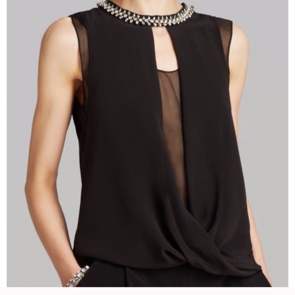 Rebecca Taylor 4 silk jeweled collar NWT